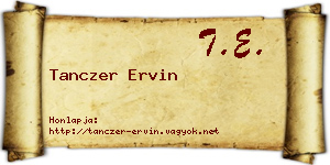 Tanczer Ervin névjegykártya