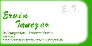 ervin tanczer business card